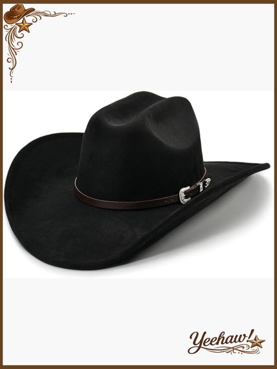 Adjustable Felt Cowboy Hat with Wide Brim for Women and Men main image 7